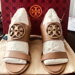 Tory Burch Metal Miller 65mm Wedge Size 9.5